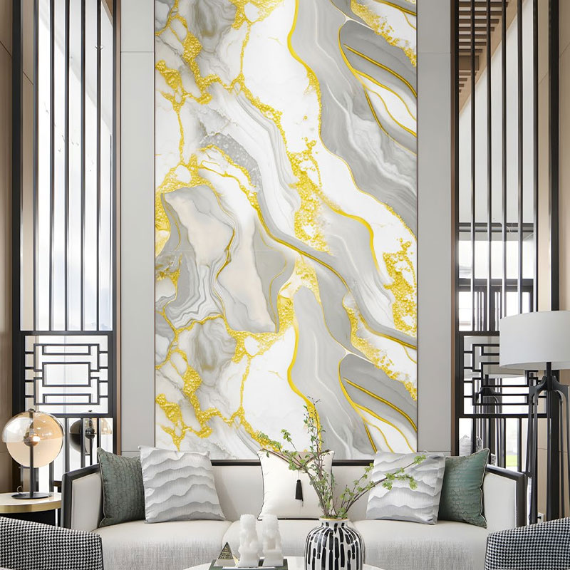 สติ๊กเกอร์ติดผนังลายหินอ่อนปิดทอง สติ๊กเกอร์ติดผนังลายหินอ่อนปิดทอง